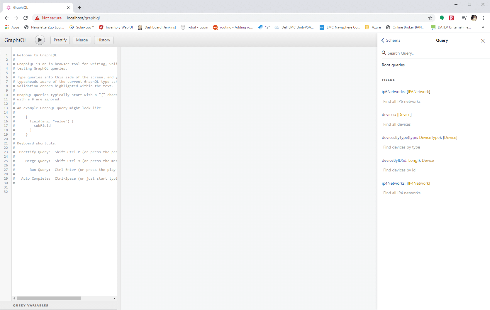 Available queries in our current GraphQL interface