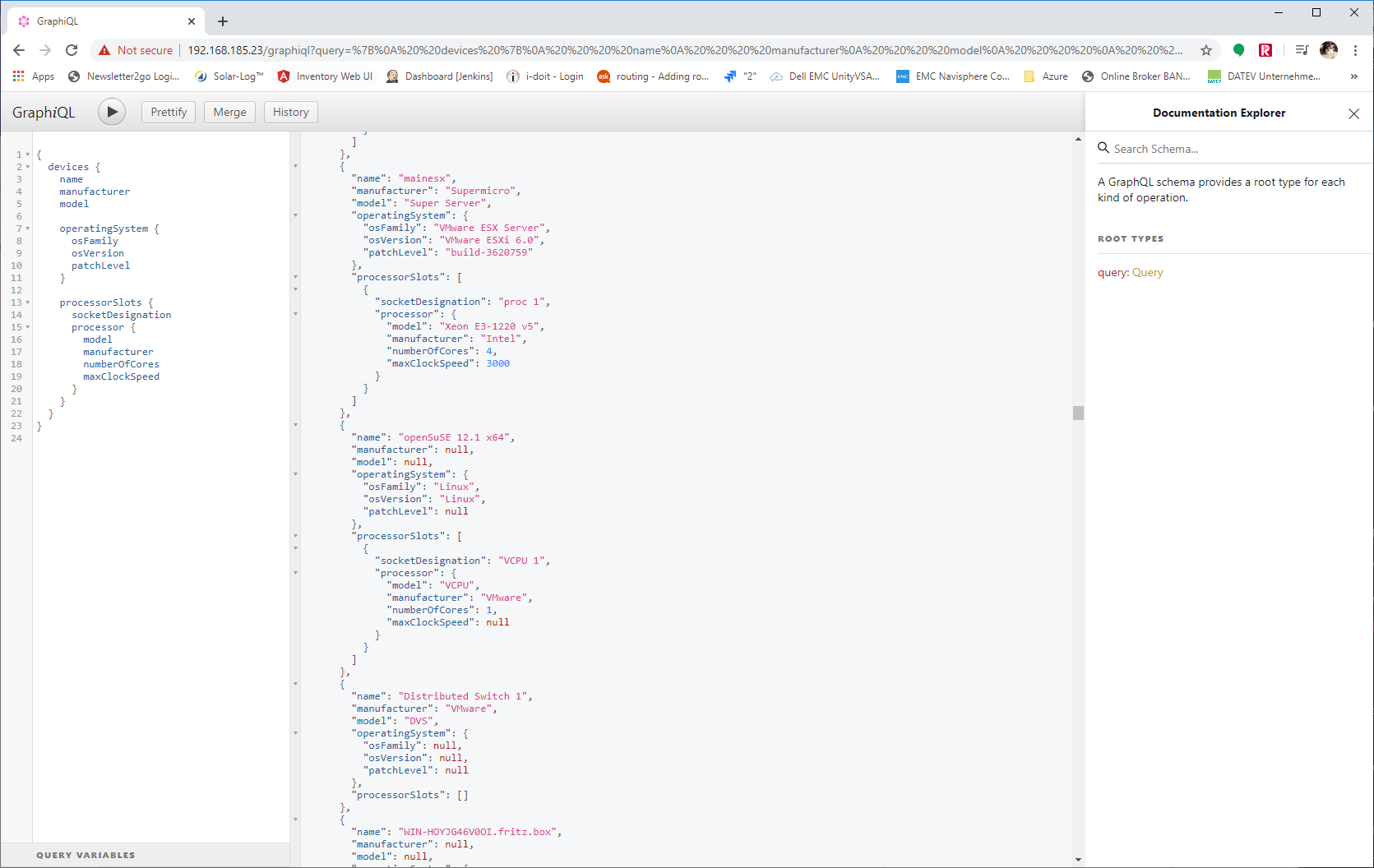More complex query getting operating system and processors