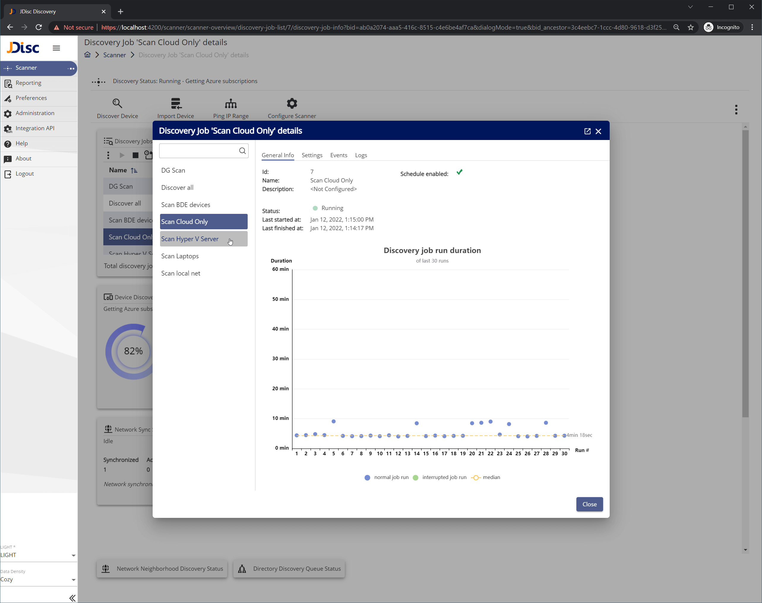 Figure-31-1 - JDisc Network Discovery Discovery job details dialog
