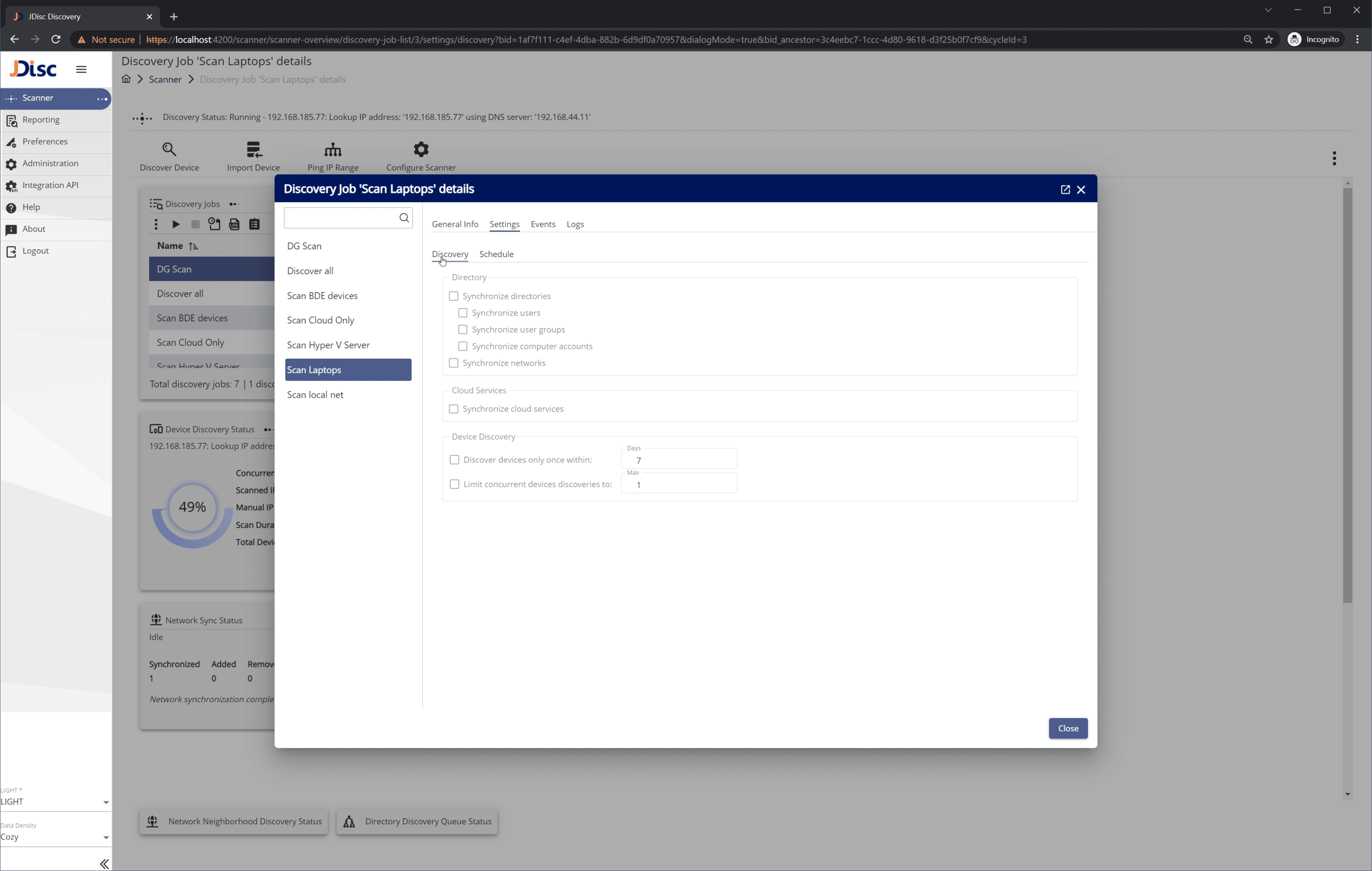 Figure-321-1 - JDisc Network Discovery Discovery settings
