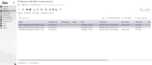 Devices by Role: License service