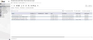 All Devices with Role Terminal services