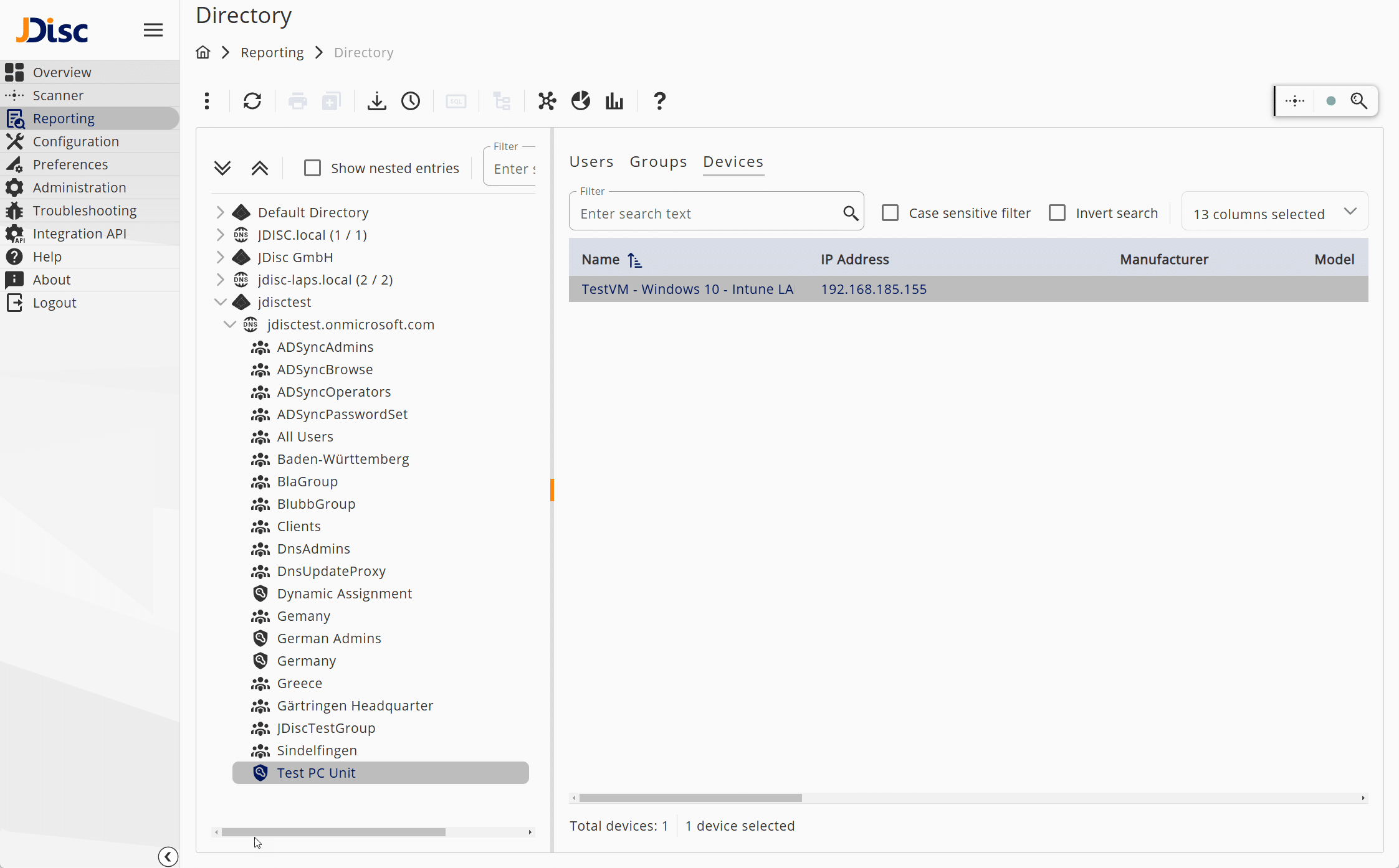 EntraID structure and Intune managed devices.