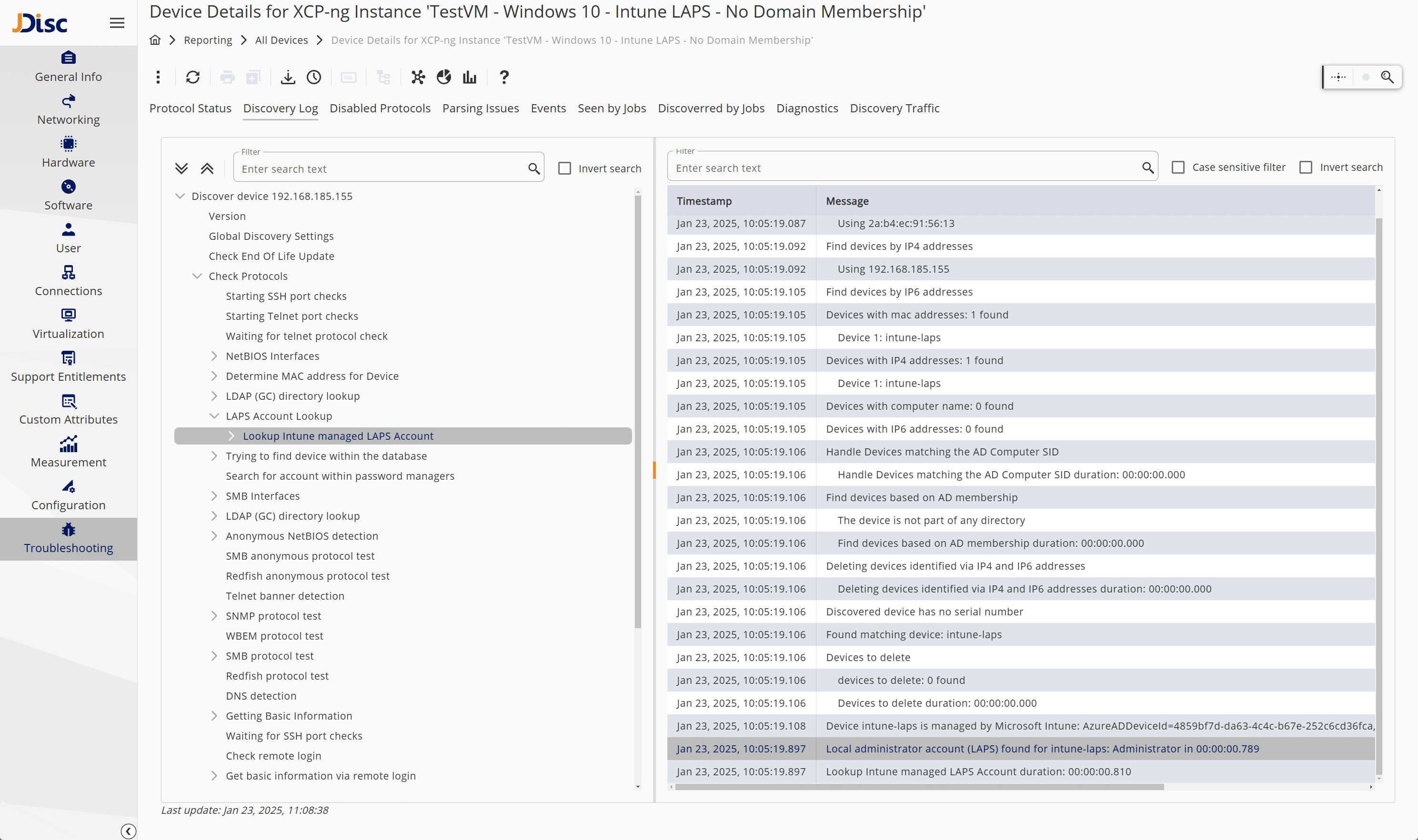 Intune managed device with a LAPS account and password stored within the Intune cloud.
