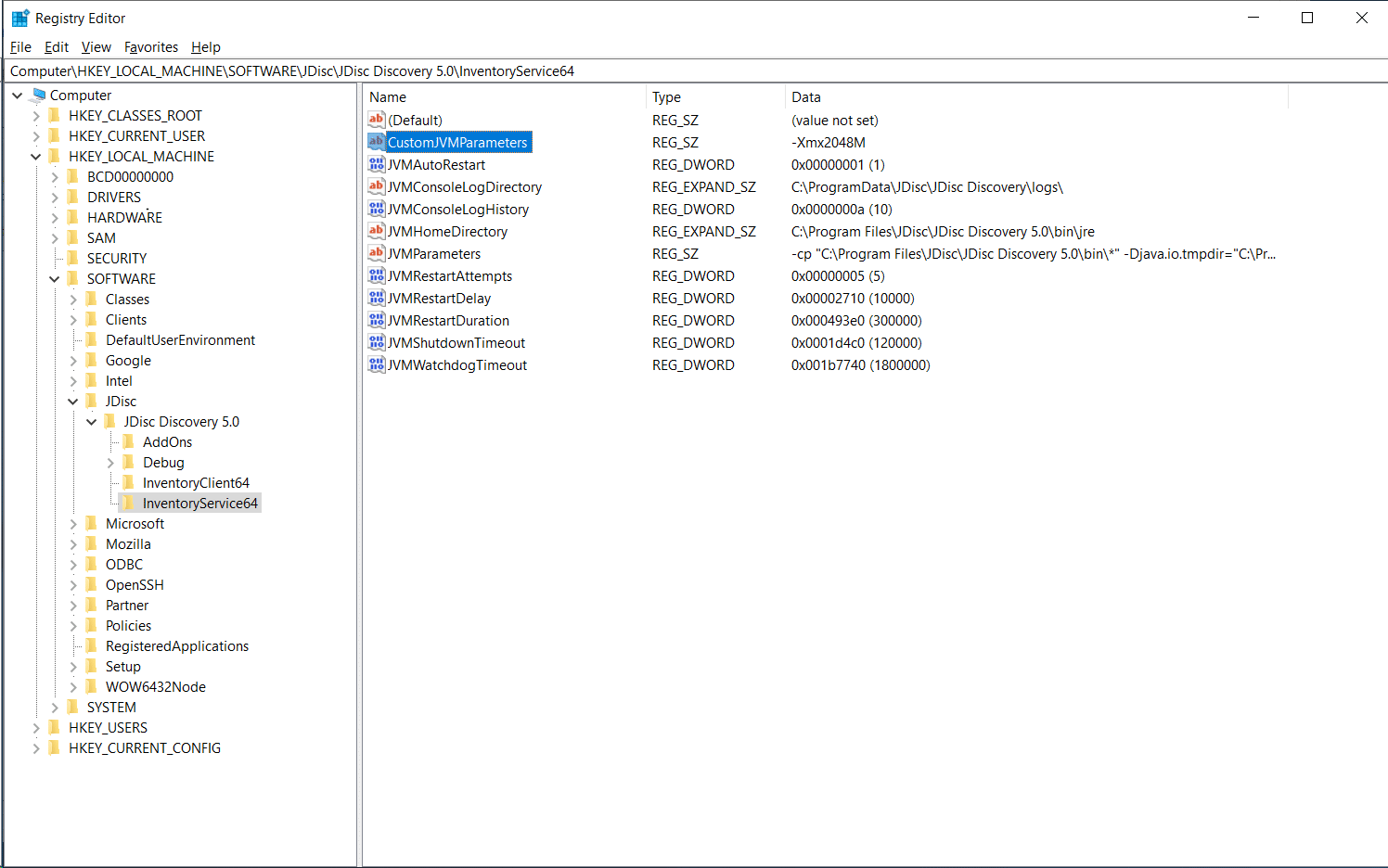 Adjusting the JDisc Discovery Server JVM Heap Memory Size