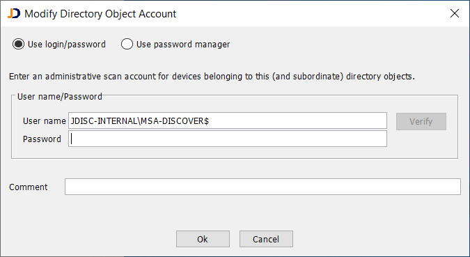 Adding a gMSA in the Directory Object Account dialog
